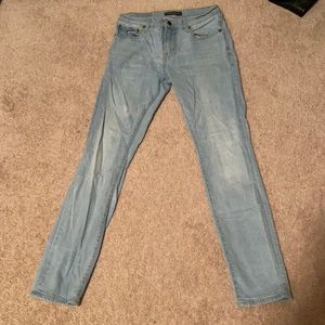 28 waist, 30 length light wash Aeropostale skinny jeans